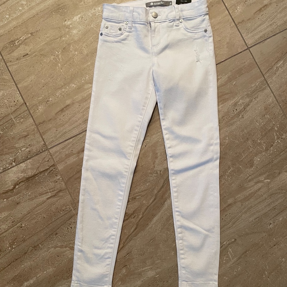 Tractr-Basic Mid-Rise Ankle Crop-white-sz 8-NWT